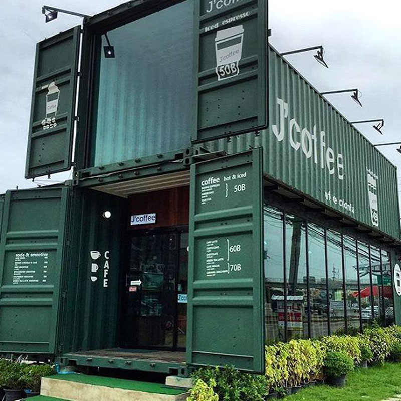 thiết kế quán cafe container mặt tiền