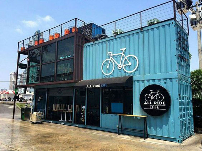 Thiết kế quán cafe container mặt tiền 2